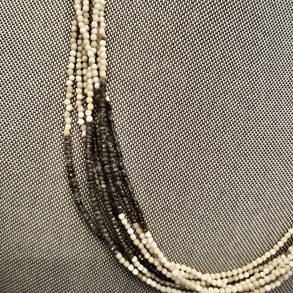 Devon Page McCleary Grey Champagne Diamond Layered Necklace on Beaded Strands - Picture 6 of 7